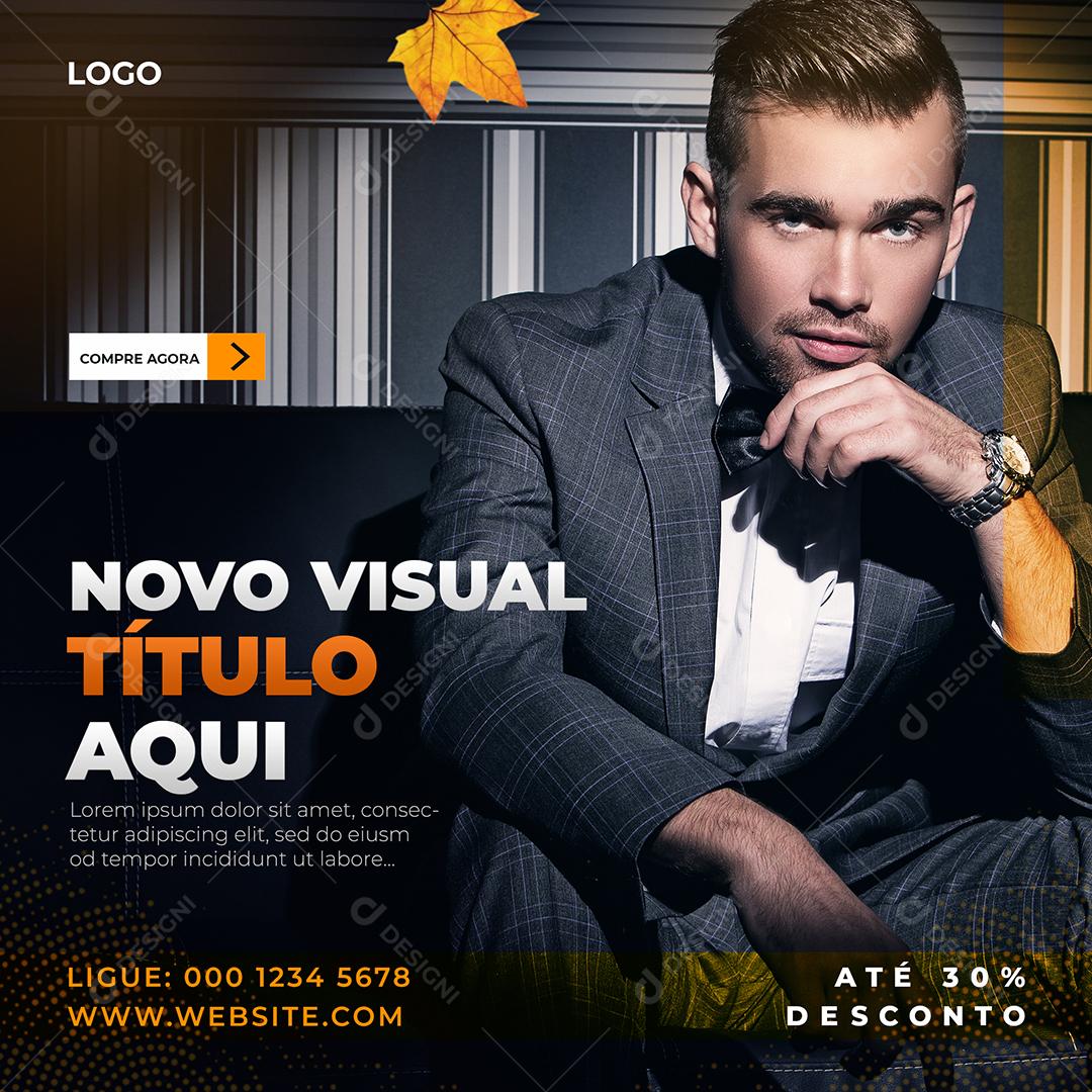 Social Media Novo Visual Modas Lojas PSD Editável