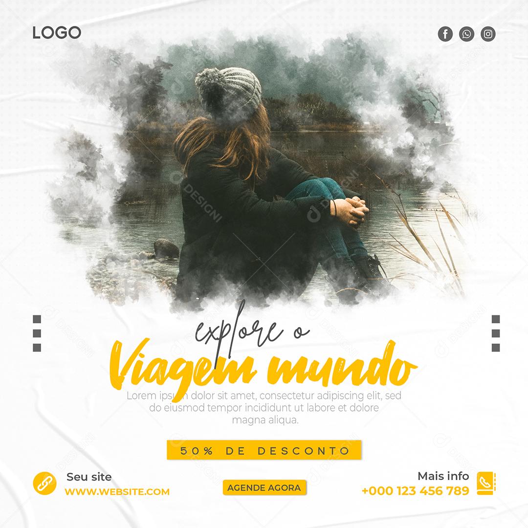 Social Media Explore e Viagem Mundo PSD Editável