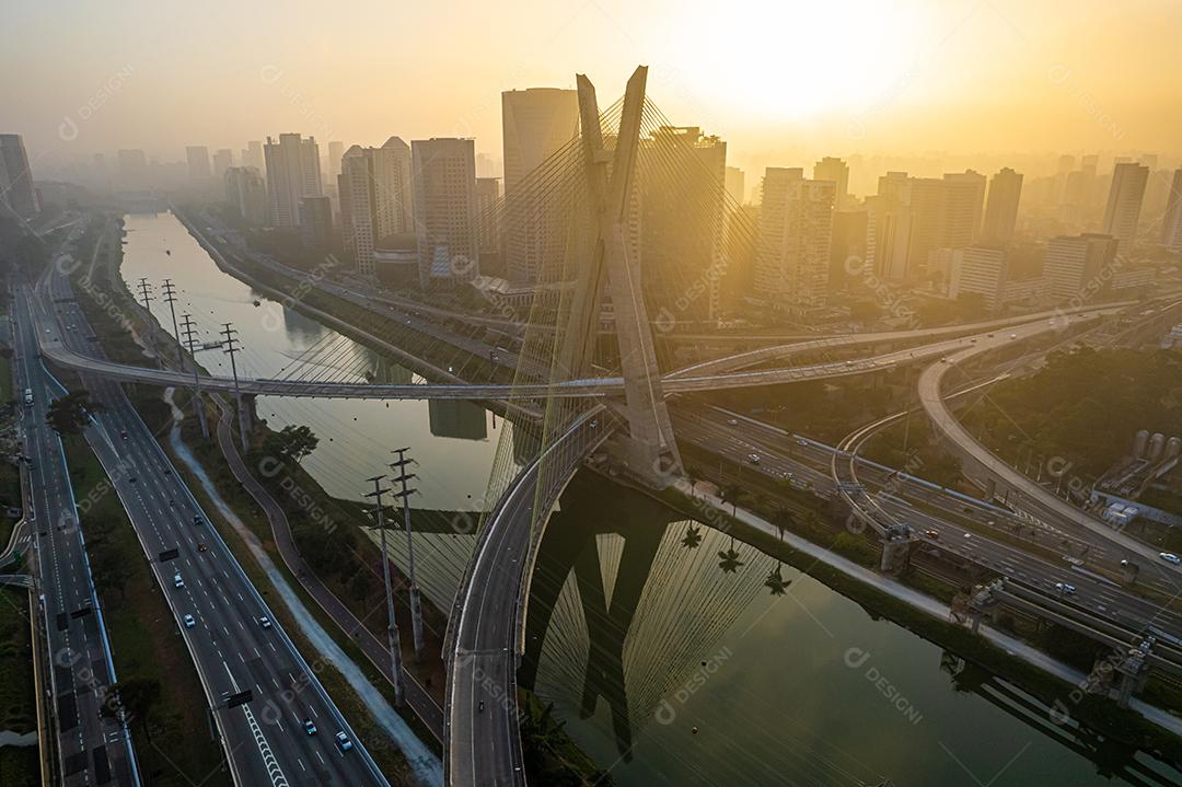 Ponte Octavio Frias de Oliveira em São Paulo, Brasil, América do Sul.