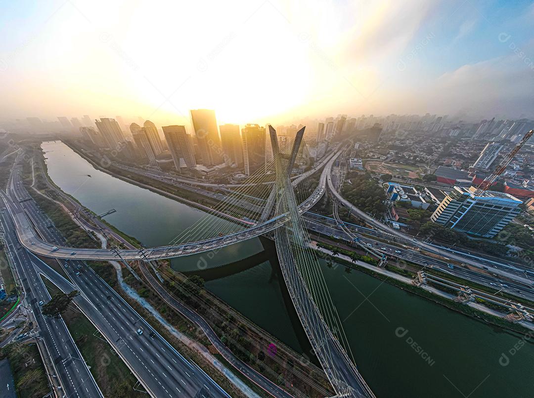 Ponte Octavio Frias de Oliveira em São Paulo, Brasil, América do Sul.