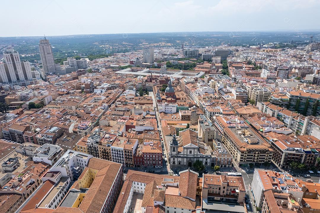 Vista aérea da cidade de Madrid, Espanha.