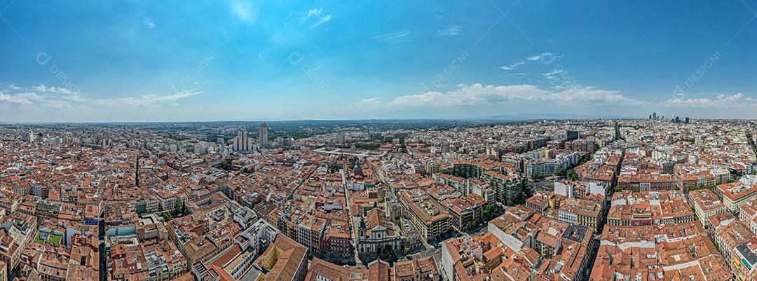 Vista aérea da cidade de Madrid, Espanha.