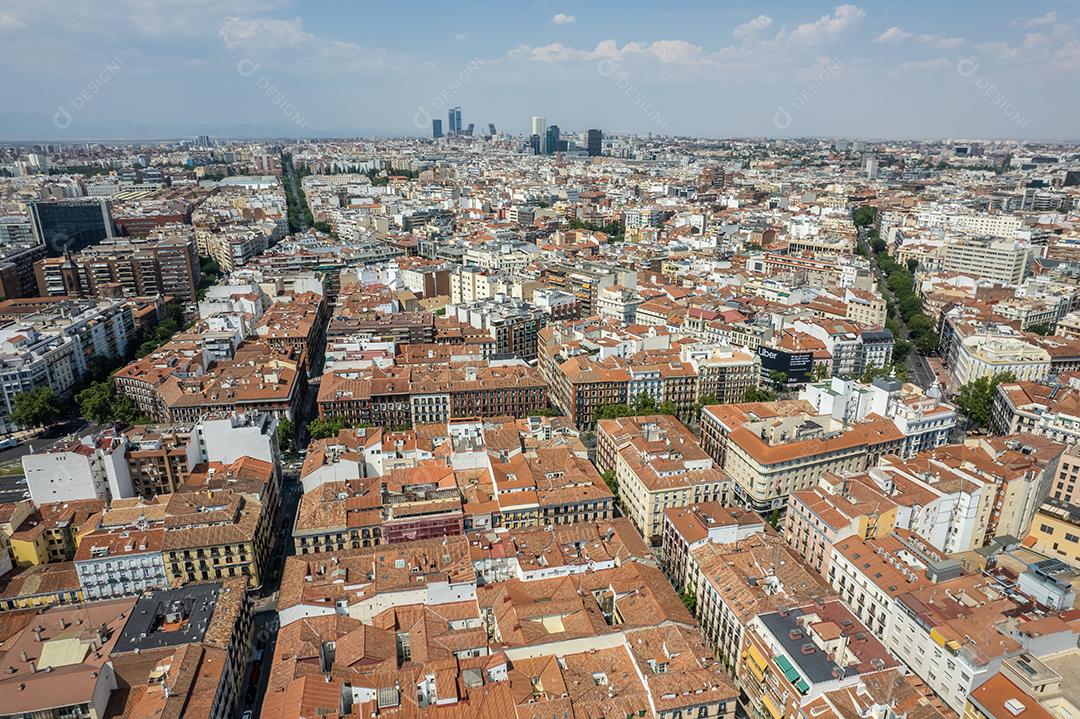 Vista aérea da cidade de Madrid, Espanha.
