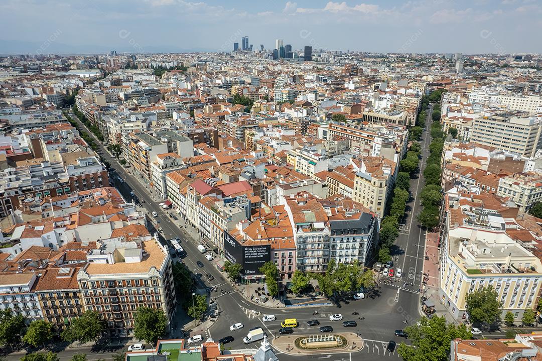 Vista aérea da cidade de Madrid, Espanha.