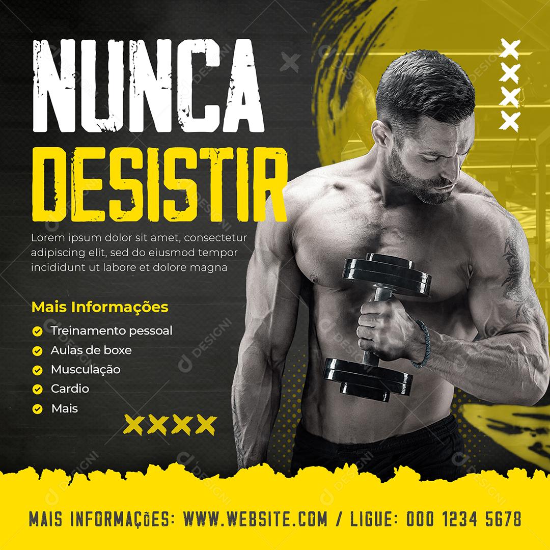 Social Media Nunca Desistir Academia PSD Editável