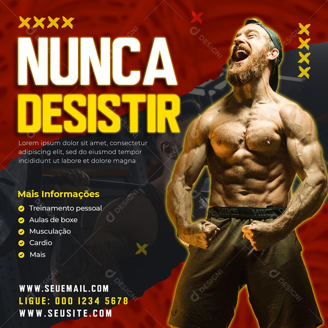 Social Media Nunca Desistir Academia PSD Editável