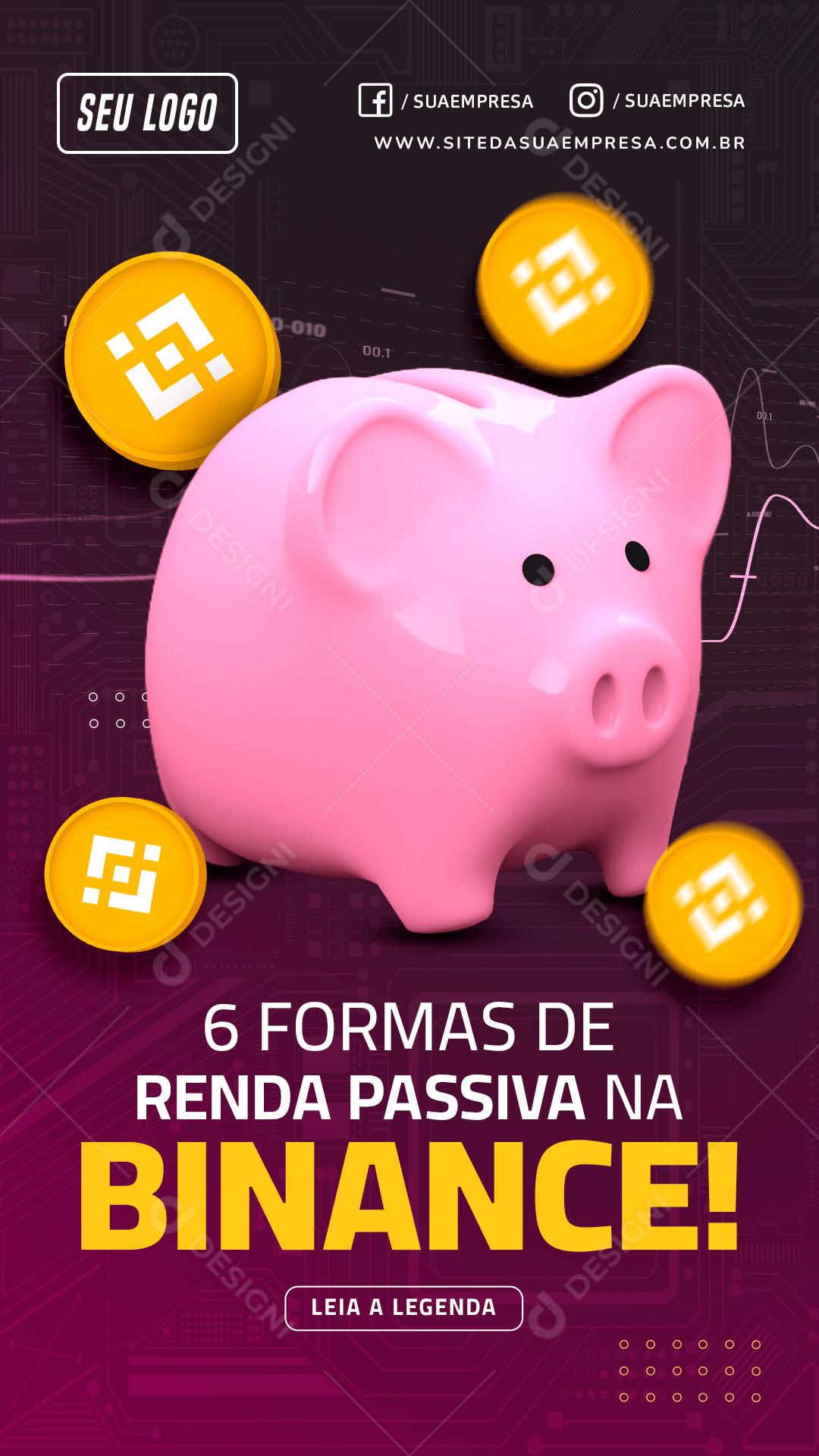 Social Media Investimento Renda Passiva Binance PSD Editável