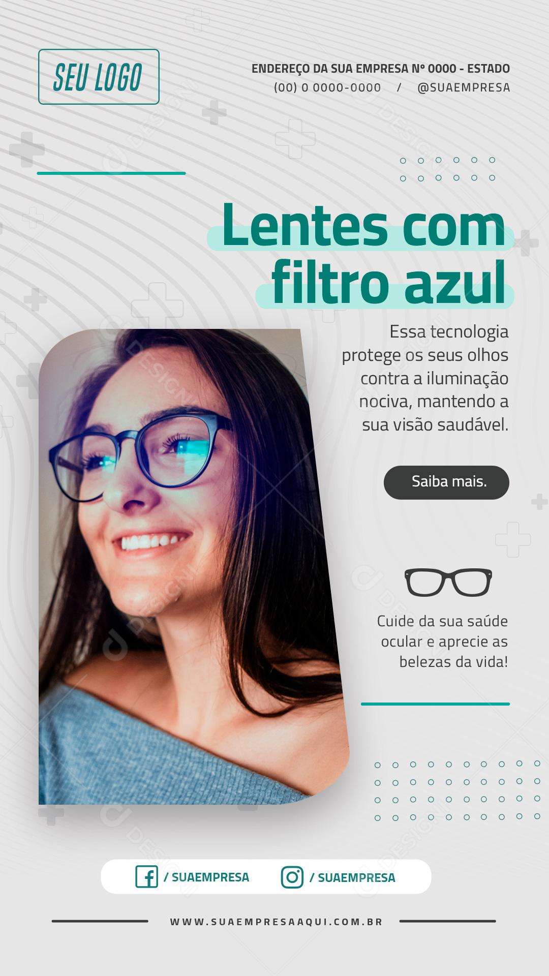 Social Media Story Ótica Lentes Com Filtro Azul PSD Editável