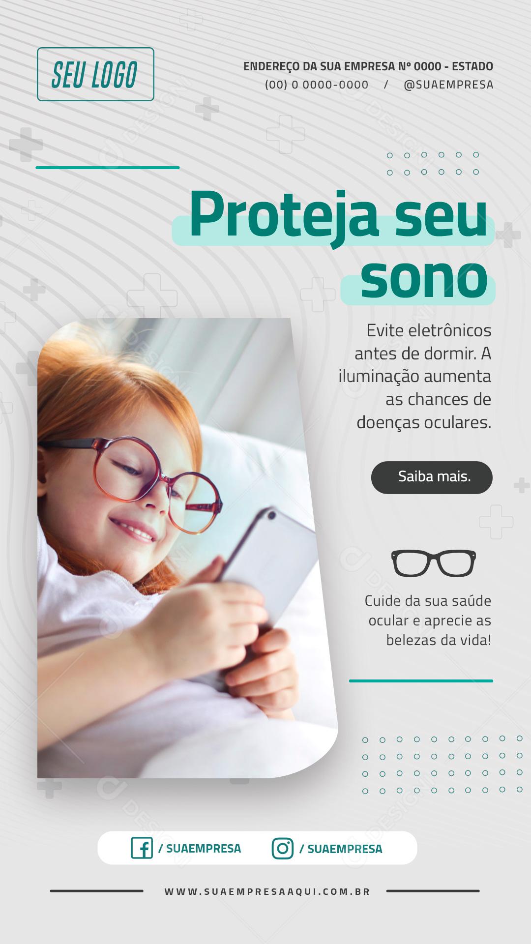Social Media Story Ótica Proteja Seu Sono PSD Editável