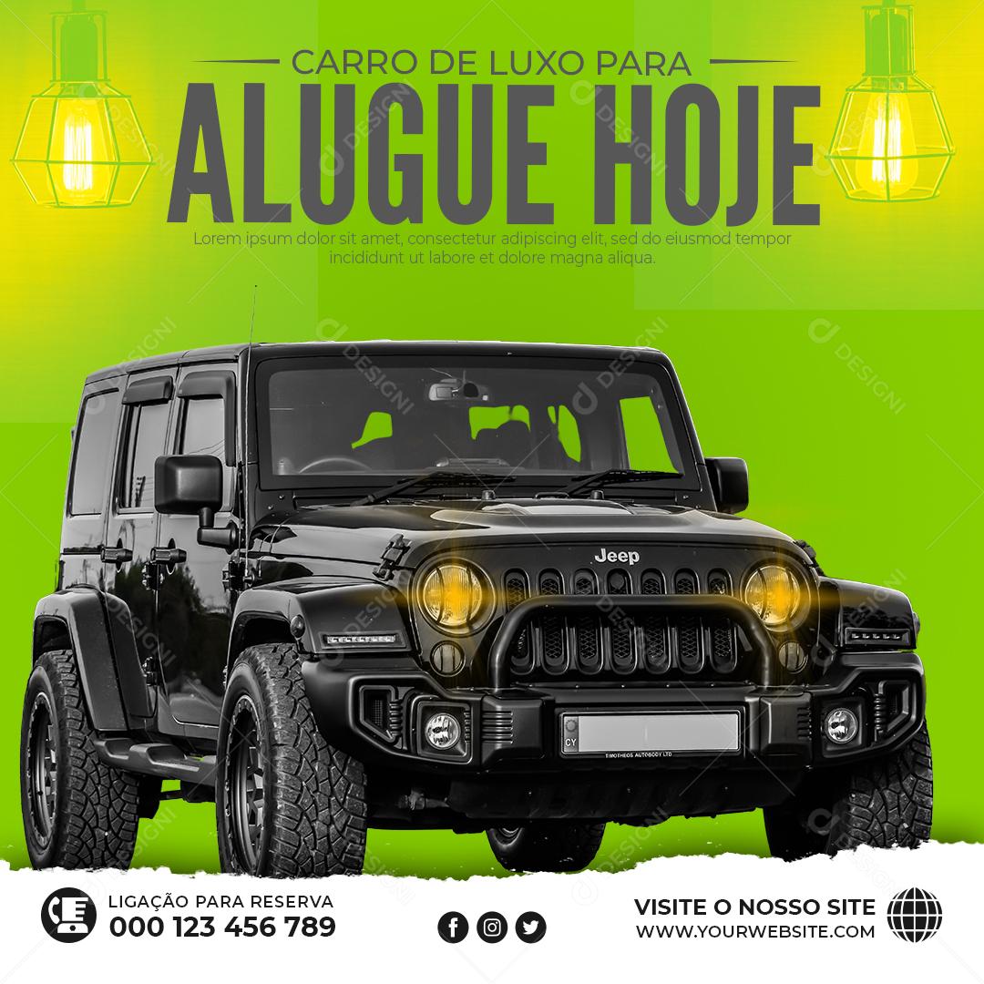 Locadoras Carro de Luxo Alugue Hoje Social Media PSD Editável