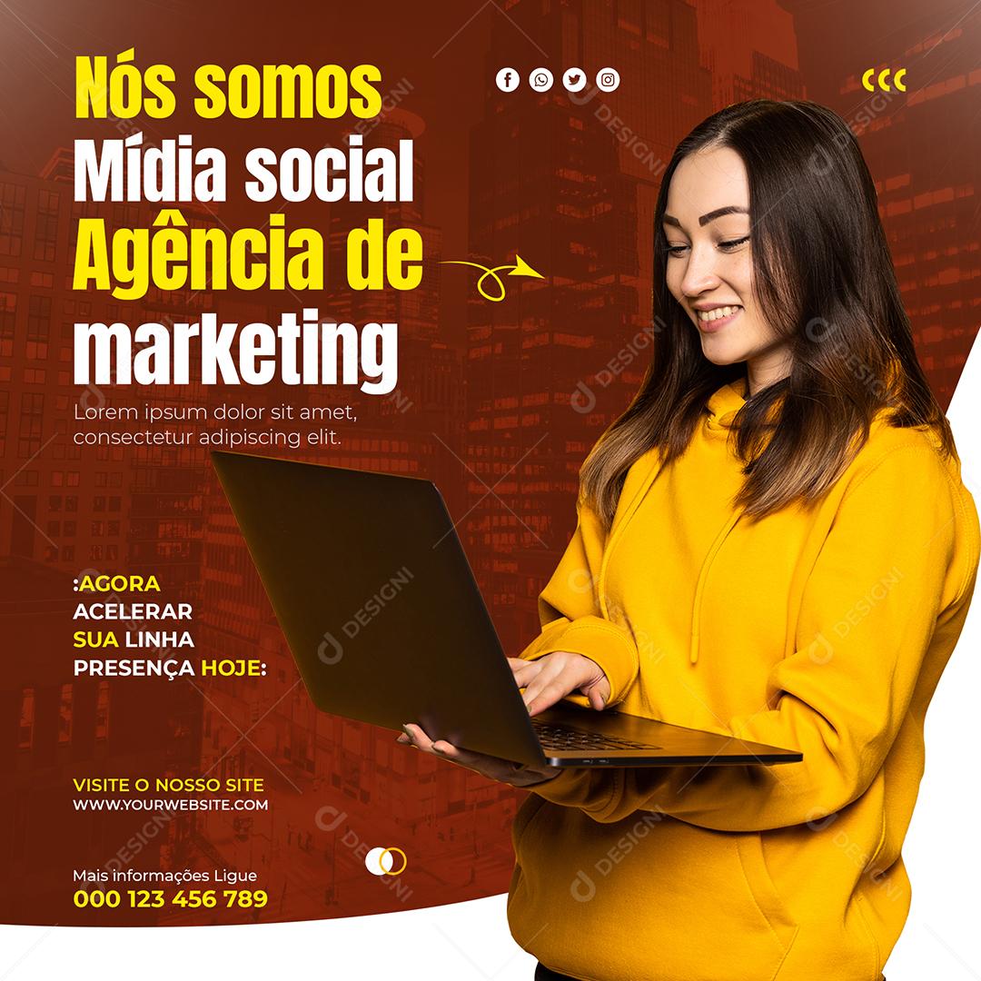 Nós somos Mídia Social Agência de Marketing Social Media PSD Editável