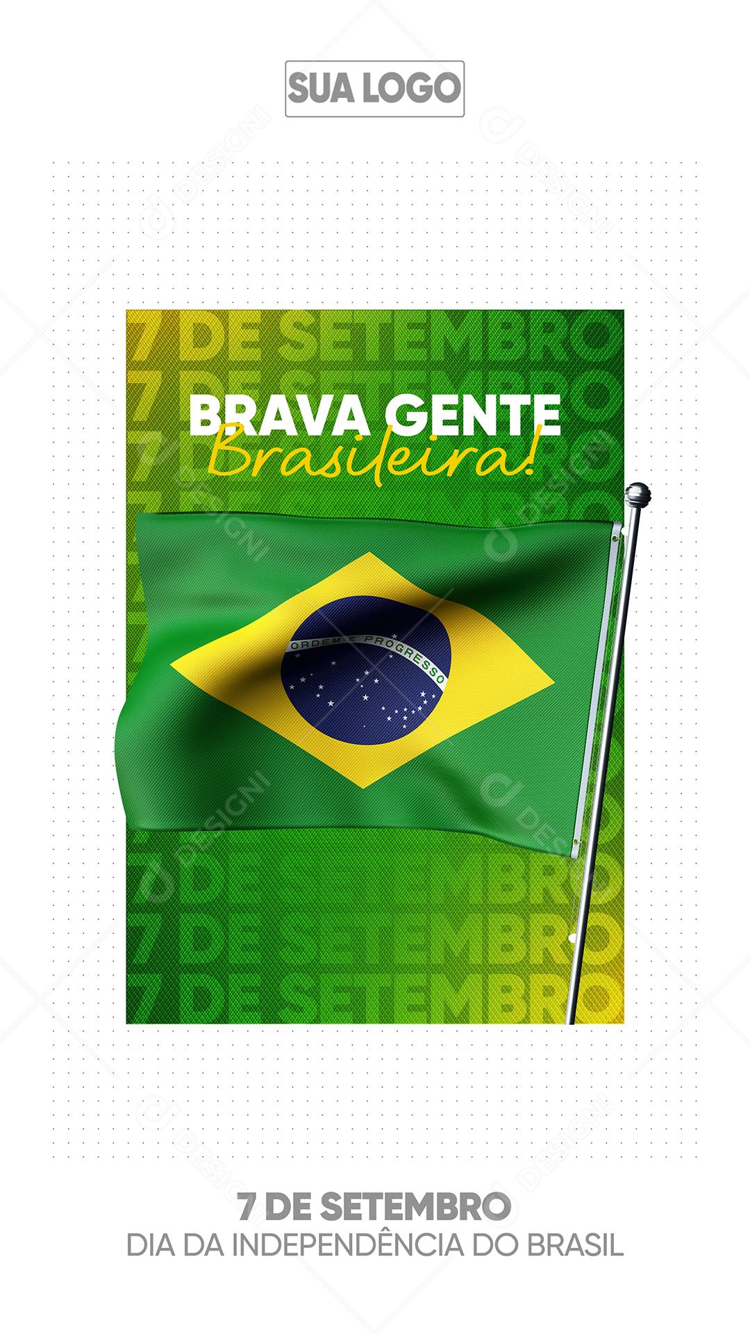 Social Media Dia da Independência do Brasil para Celebração Story PSD Editável