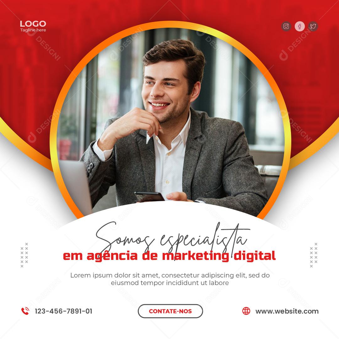 Social Media We are specialists in Marketing Agency Editable PSD