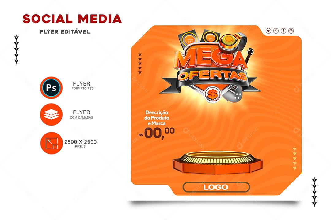 Mega Ofertas Produto Social  Media PSD Editável