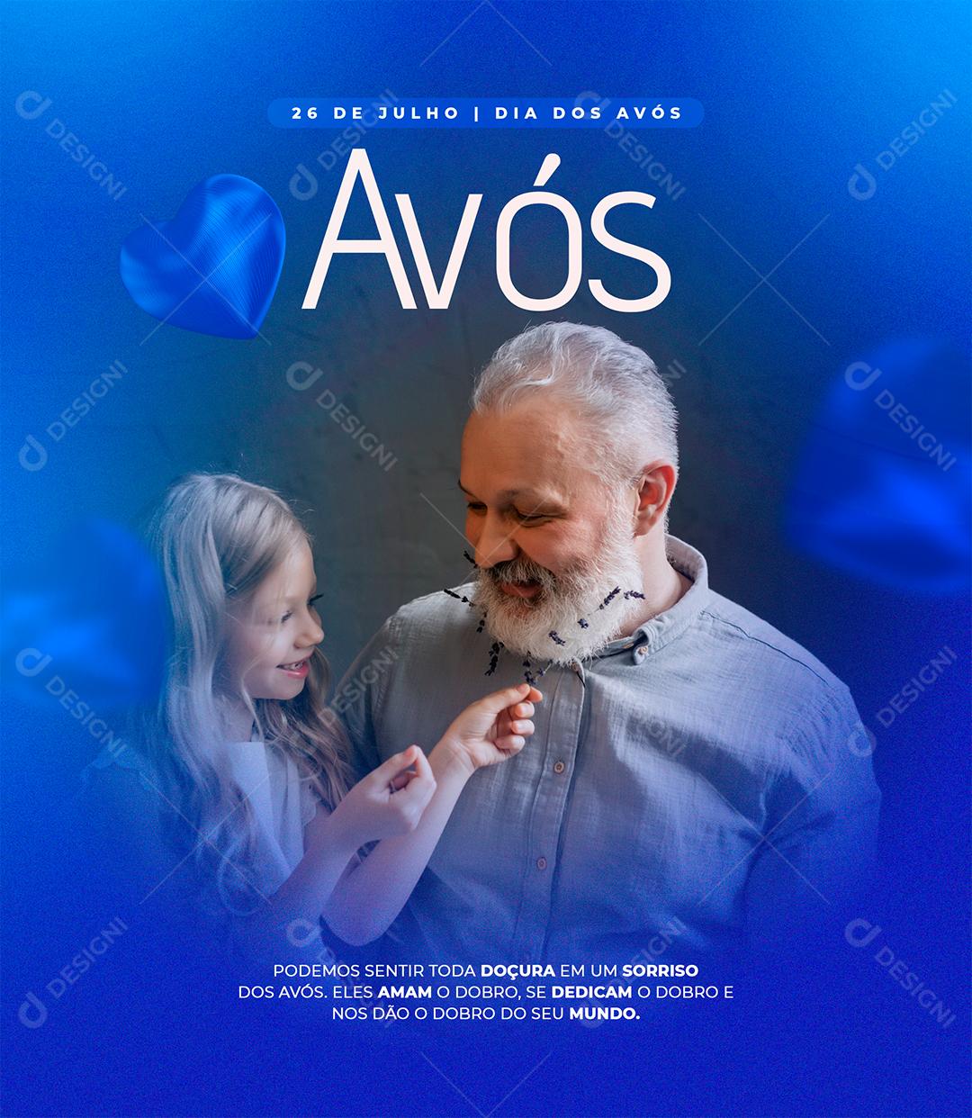 Social Media Podemos sentir toda Doçura em um Sorriso Dia dos Avós PSD Editável