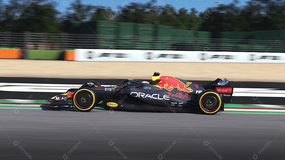 Panning do carro Red Bull F1 - ilustração 3D, 17 de julho de 2022, São Paulo, Brasil.