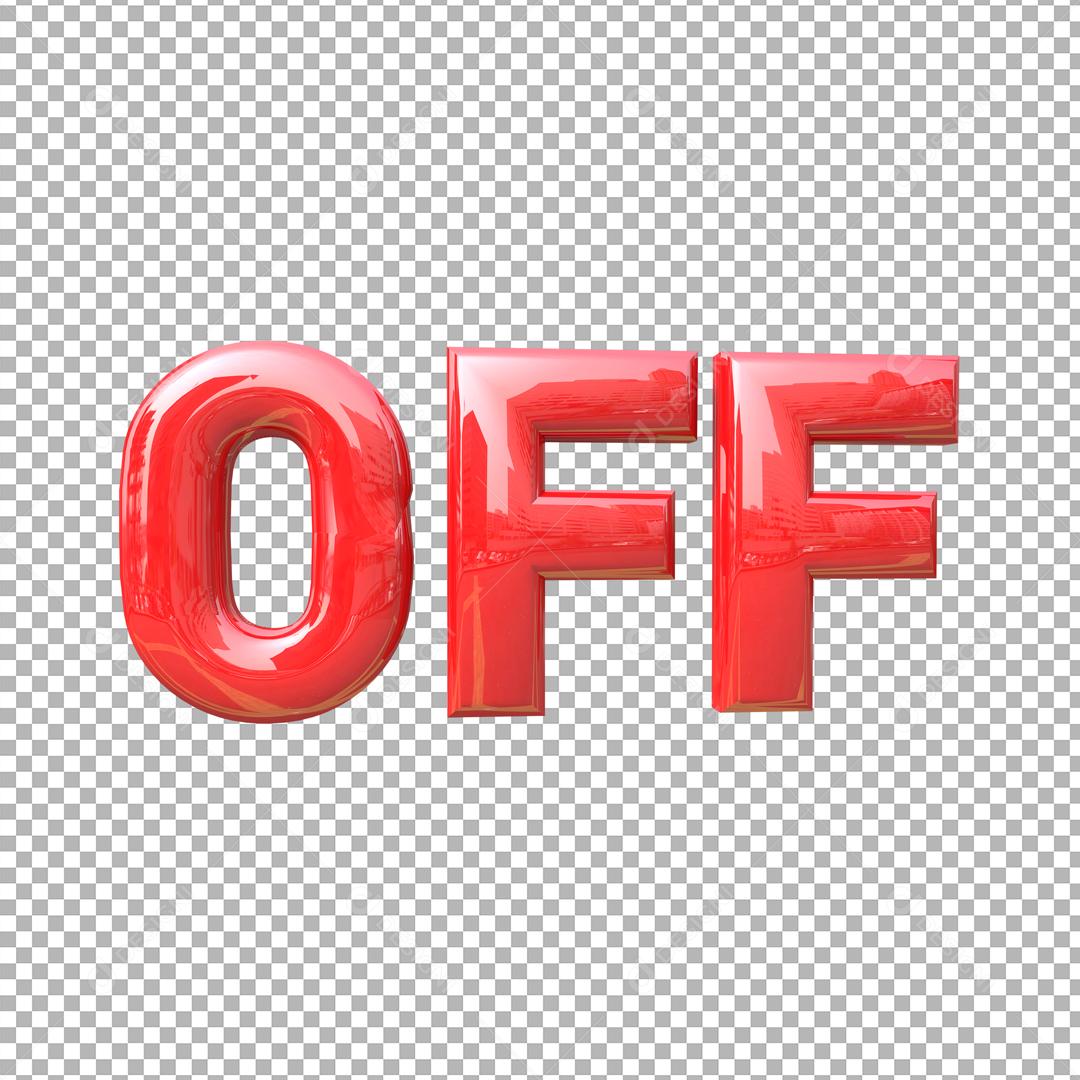 Off Texto 3D Vermelho para Composição PSD