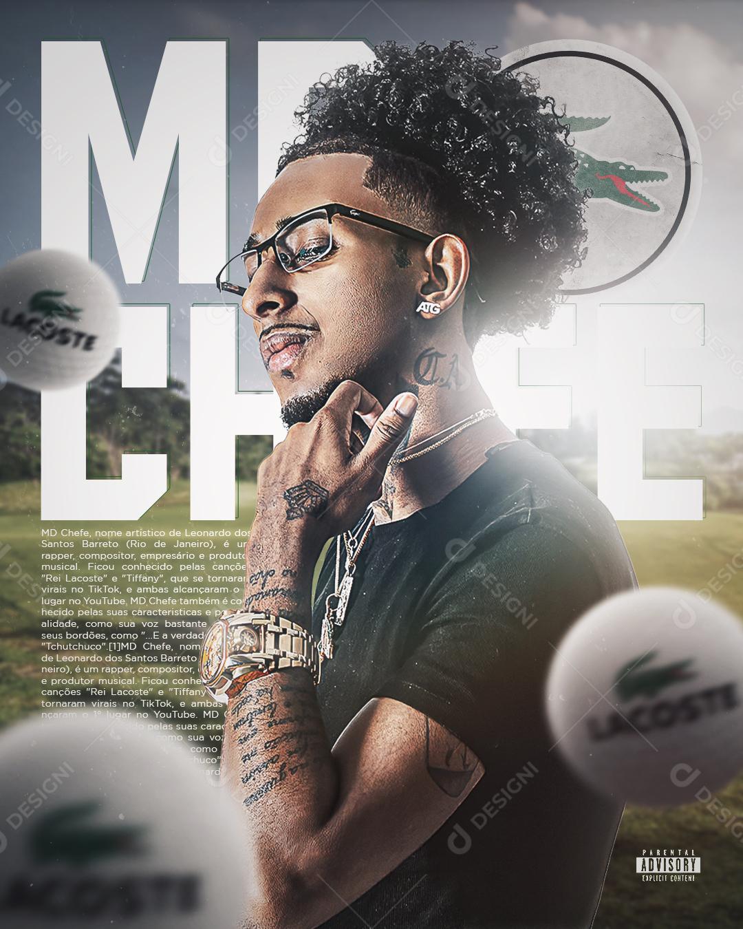 Flyer Evento Shows MD Chefe Cantor de Trap Social Media PSD Editável