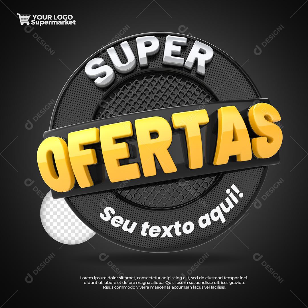 Super Ofertas Selo 3D Para Composição PSD