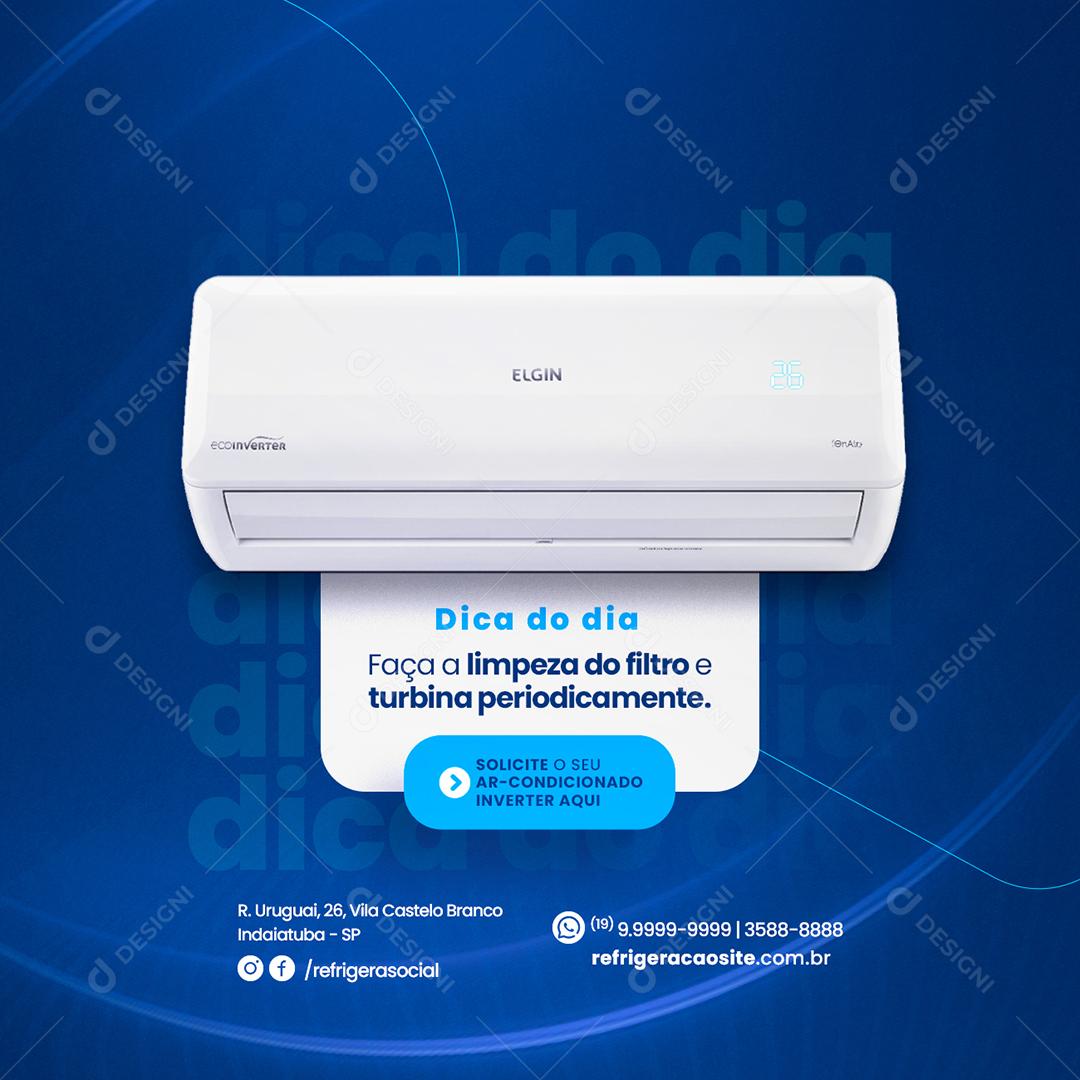 Social Media Faça a limpeza do Filtro e Turbina Periodicamente Ar Condicionado PSD Editável