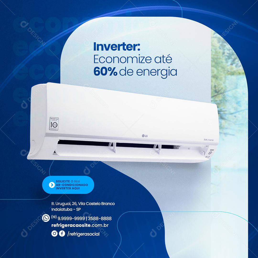Social Media Inverter Economize até 60% de Energia Ar Condicionado PSD Editável