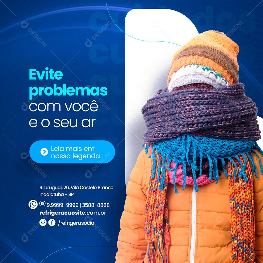 Social Media Evite Problemas com Você eo seu Ar Condicionado PSD Editável