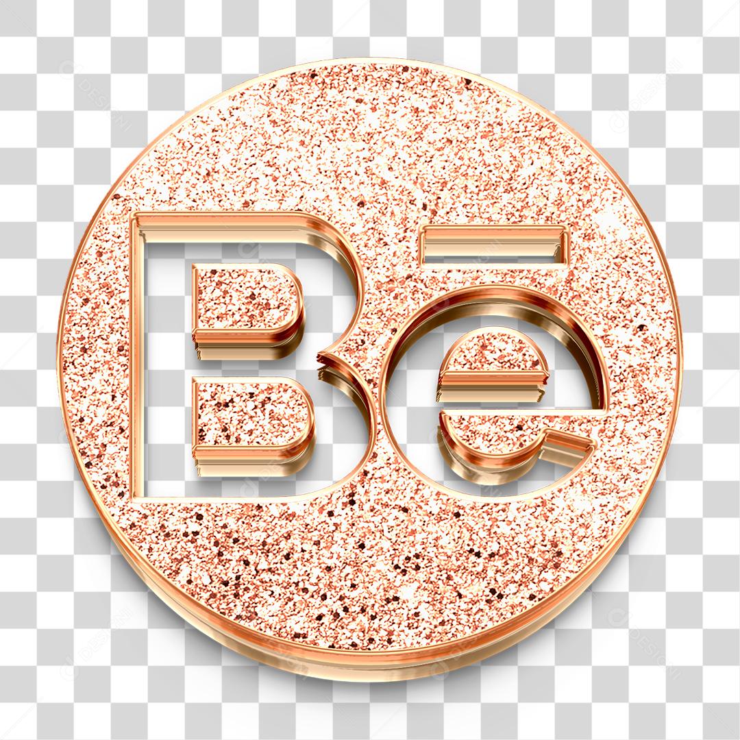 Ícone 3D de behance Dourado PNG Transparente Logo