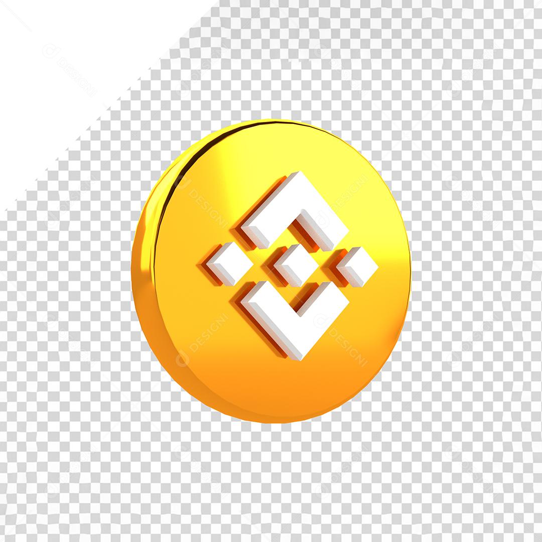 Binance 3D Elemento para Composição PSD