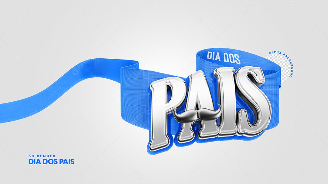 Dia dos Pais Selo 3D para Composição PSD