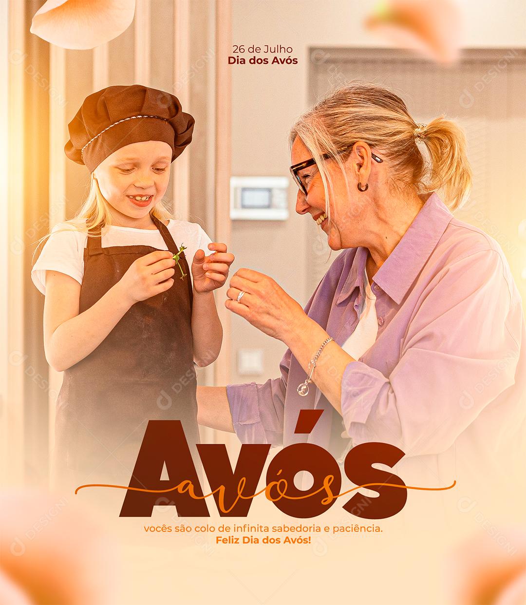Social Media Vocês são colo de Infinita Sabedoria e Paciência Feliz Dia dos Avós PSD Editável
