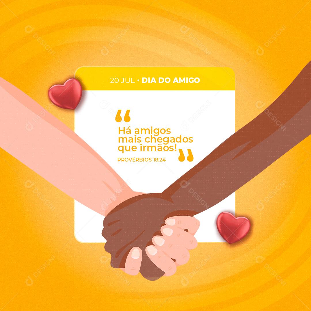 Dia do Amigo 20 de Julho Social Media PSD Editável