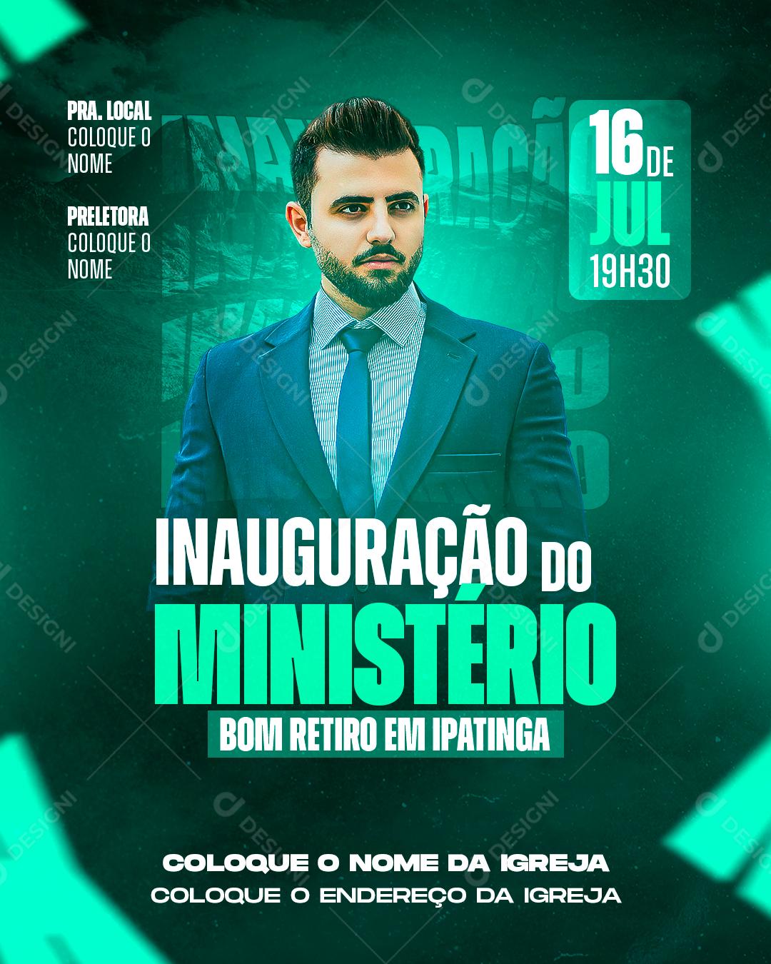 Social Media Flyer Igrejas Inauguração do Ministério PSD Editável