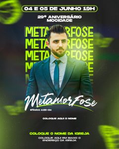 Social Media Igrejas Metamorfose Culto PSD Editável