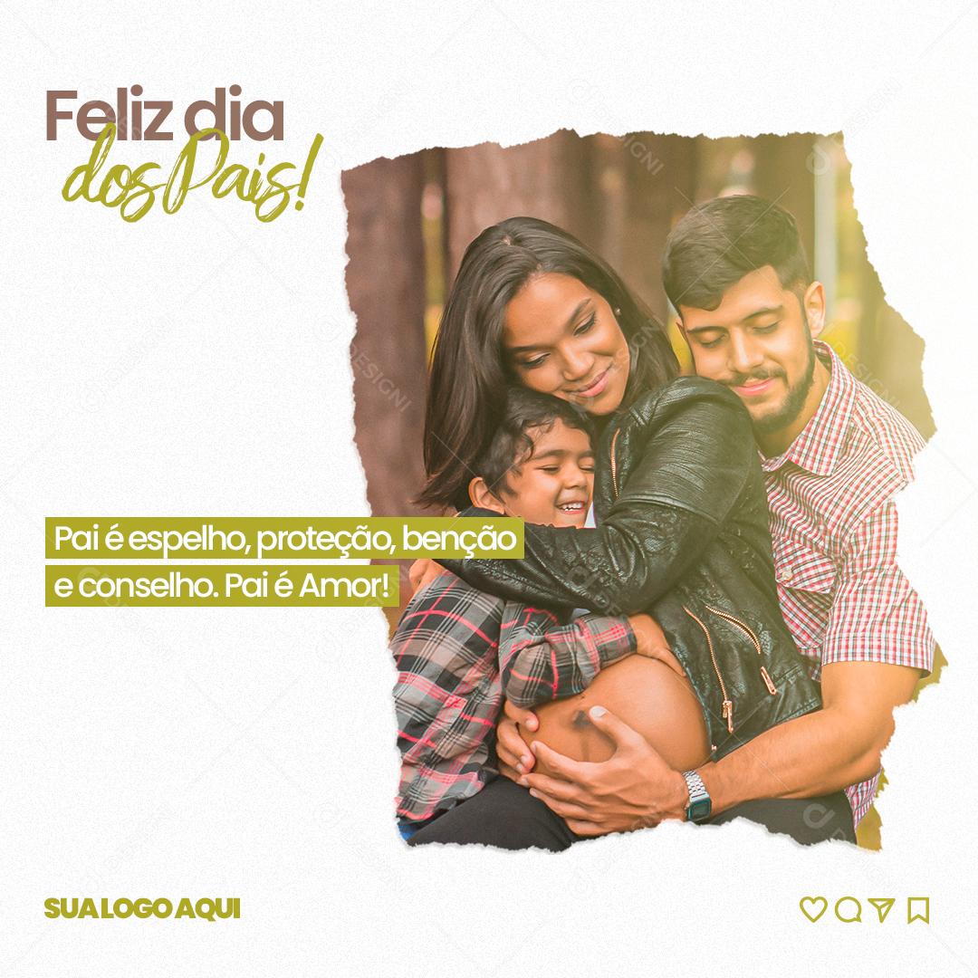 Social Media Dia dos Pais Frase PSD Editável