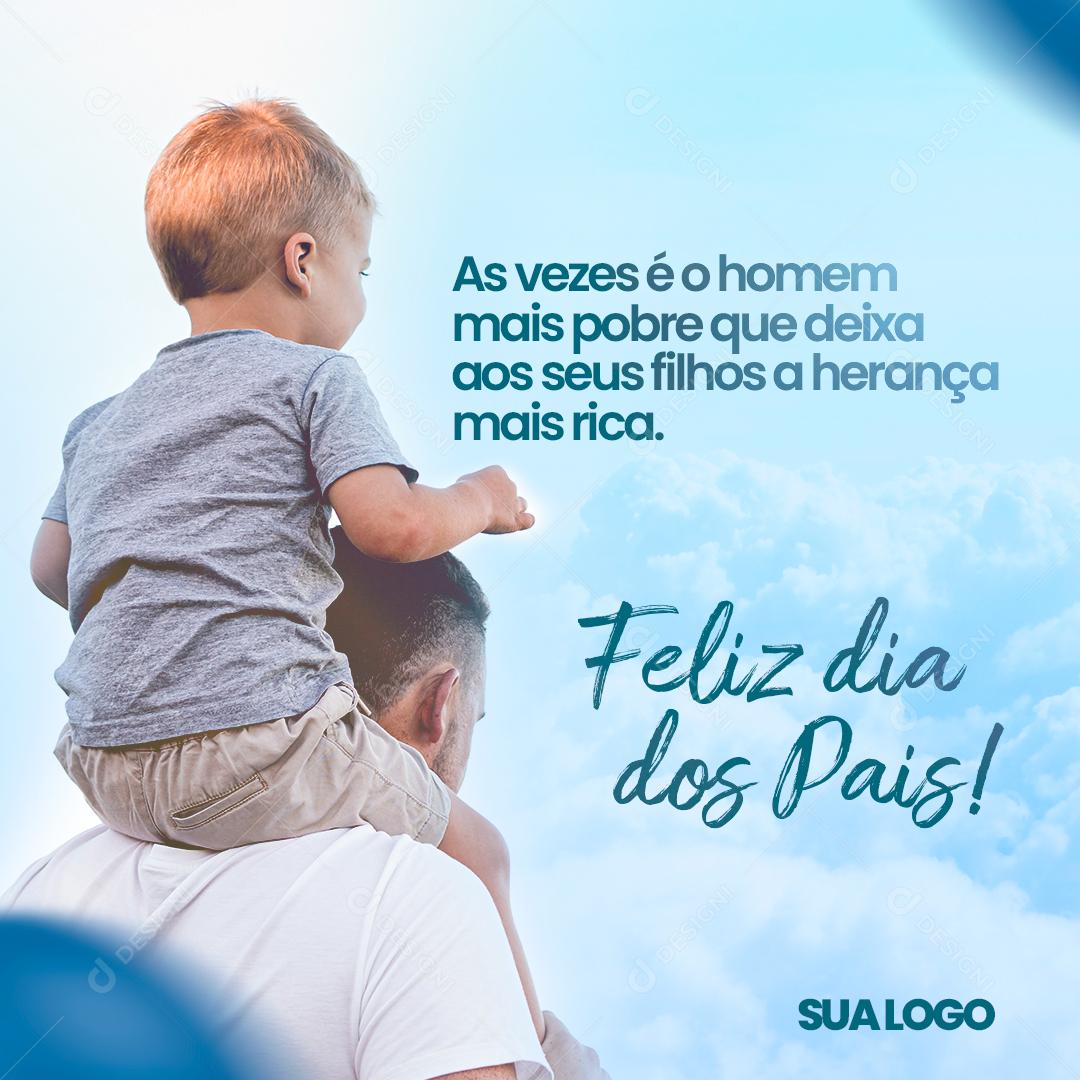 Social Media Feliz Dia dos Pais Frase PSD Editável