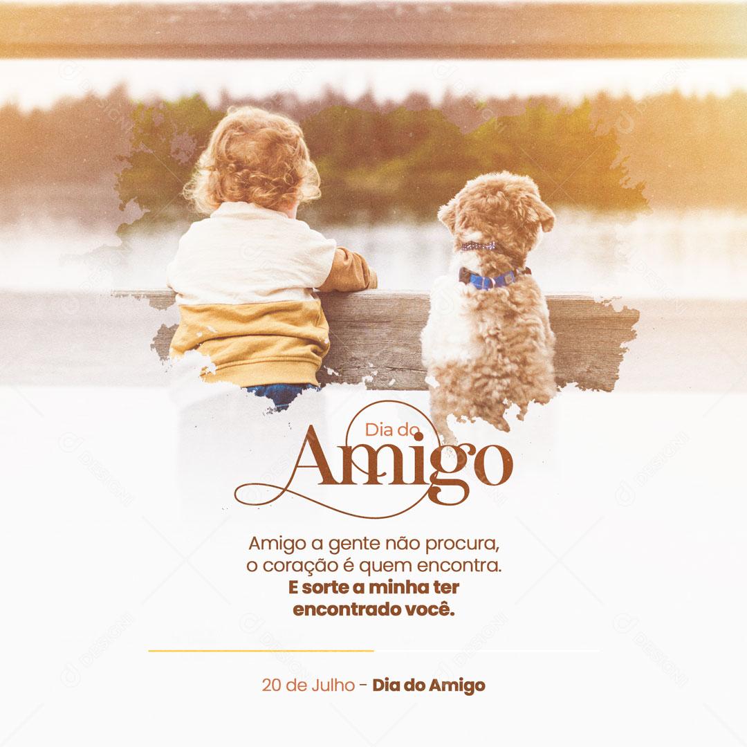 Post Dia do Amigo 20 de Julho Social Media PSD Editável