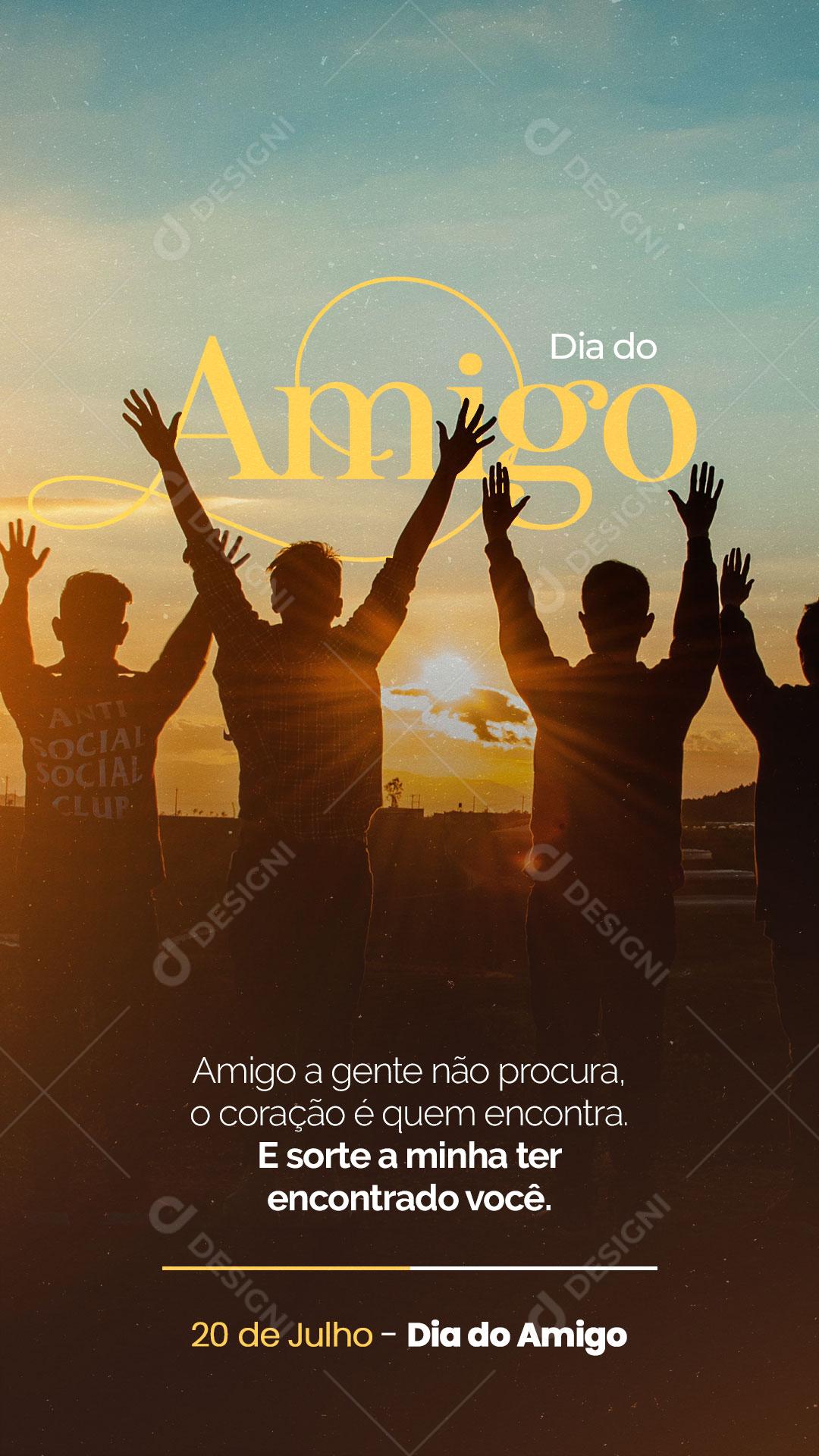 Social Media Story Dia do Amigo 20 de Julho PSD Editável