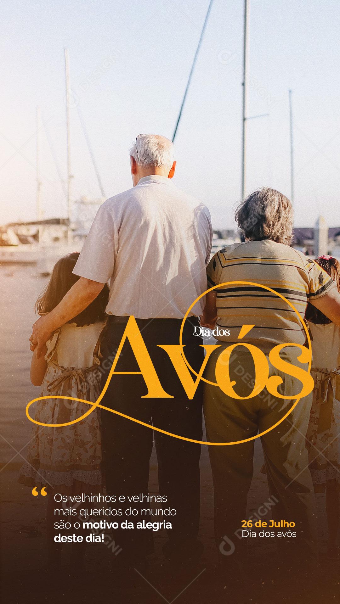 Social Media Story Dia dos Avós Vovó e Vovô PSD Editável