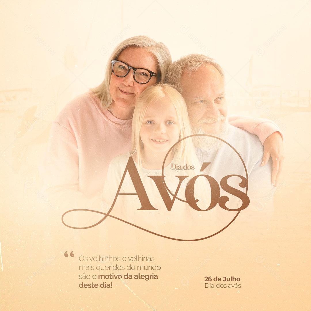 Post Dia dos Avós Vovó e Vovô Social Media PSD Editável