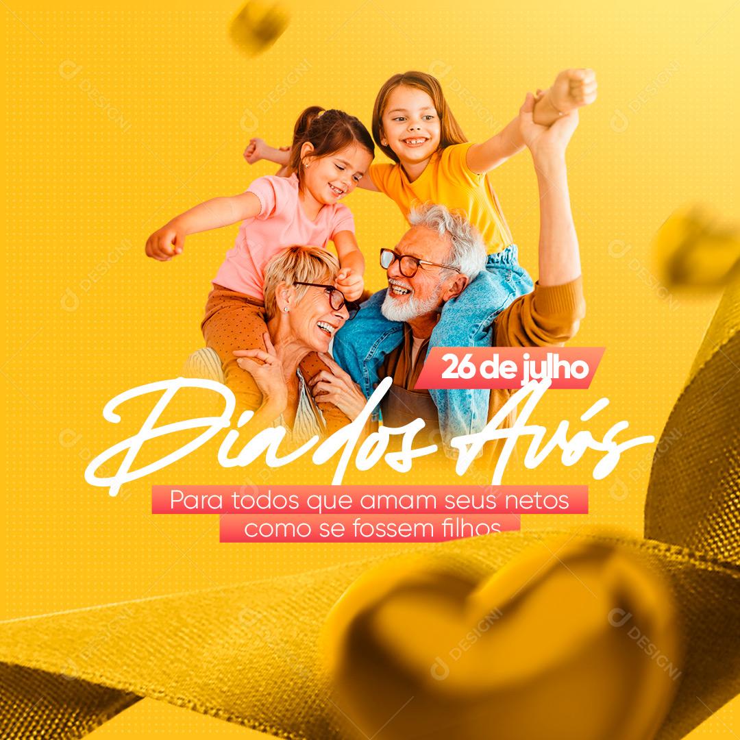 Social Mdia Dia Dos Avós Para Todos Que Amam Seus Netos Como se Fossem Filhos PSD Editável
