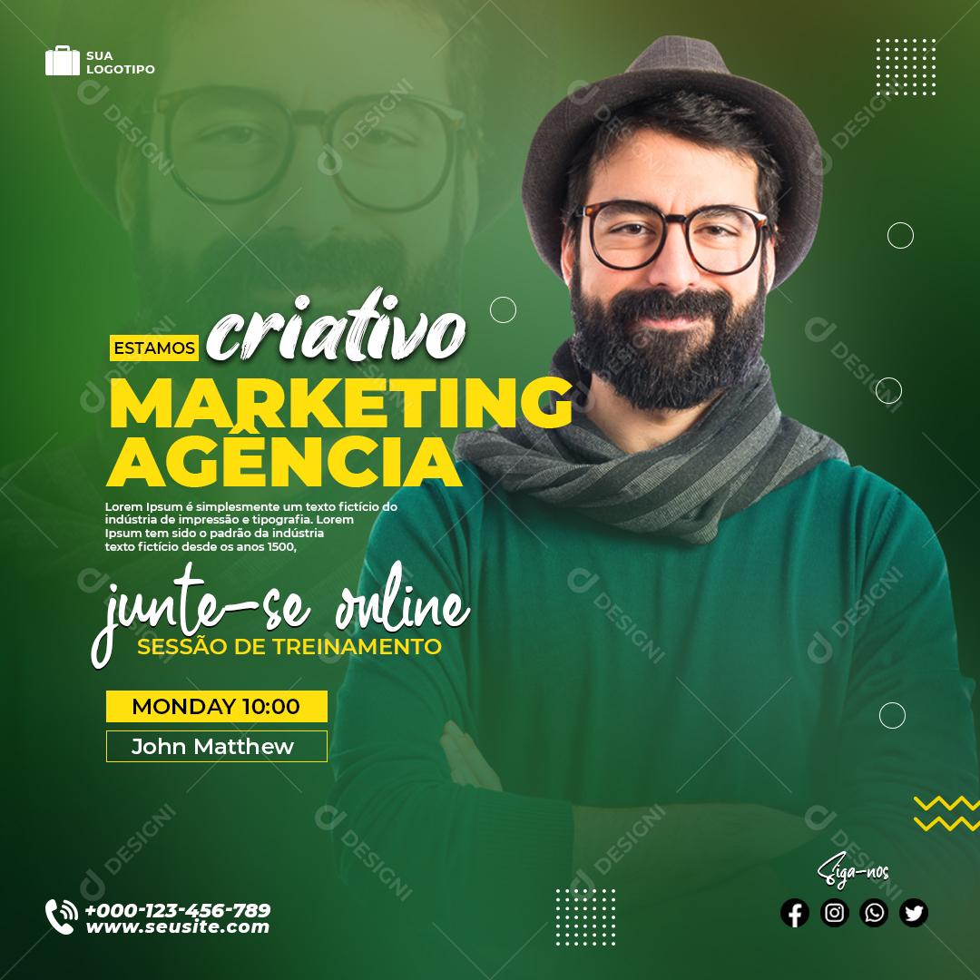 Social Media Criativo Marketing Agência Junte se online PSD Editável