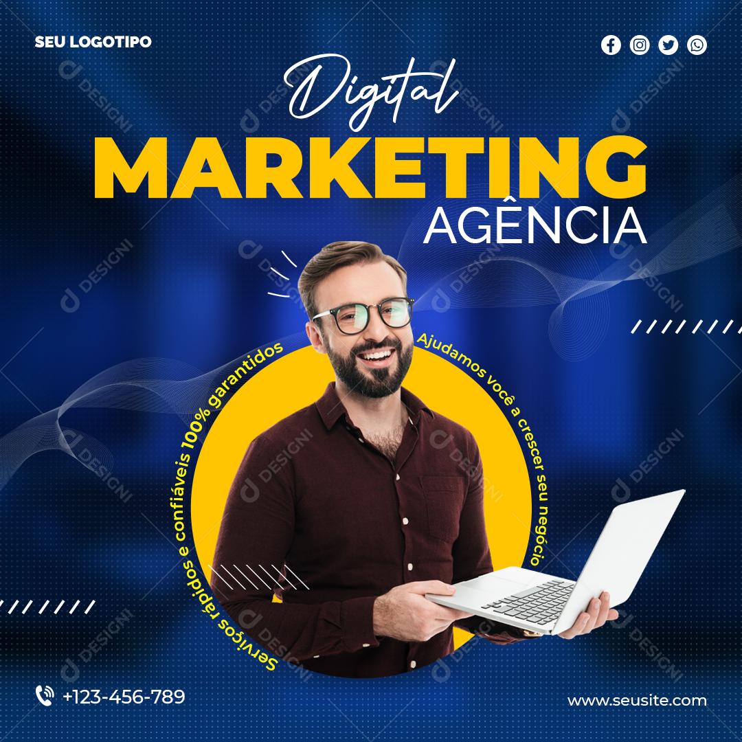 Social Media Digital Marketing Agência PSD Editável
