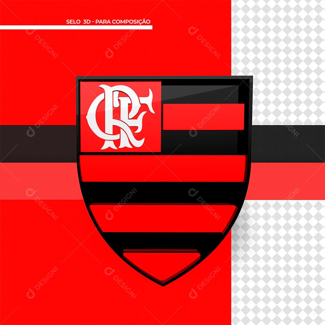 Brasão do Flamengo Elemento 3D para Composição PSD