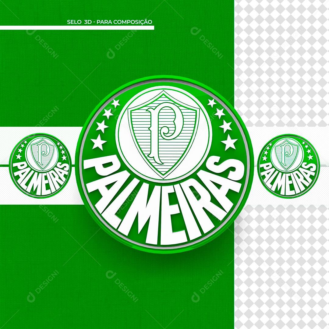 Brasão 3D do Palmeiras Elemento para Composição PSD