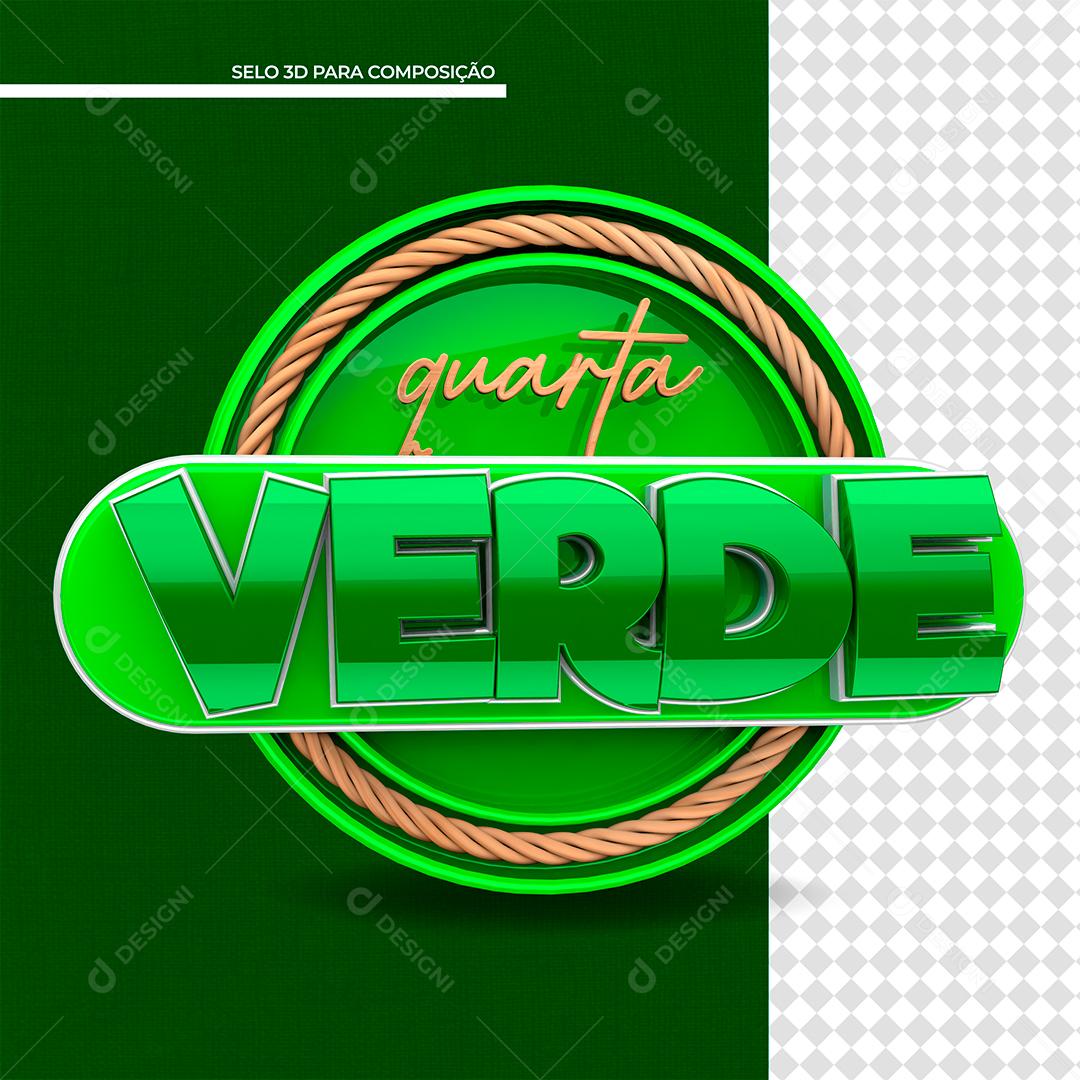 Quarta Verde Selo 3D Para Composição PSD