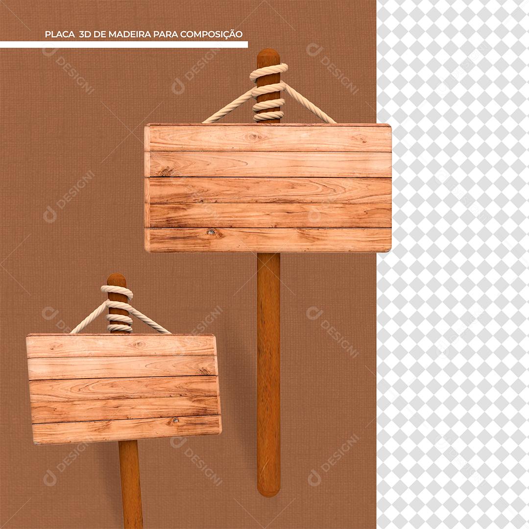 Placas de Madeira Elemento 3D Para Composição PSD