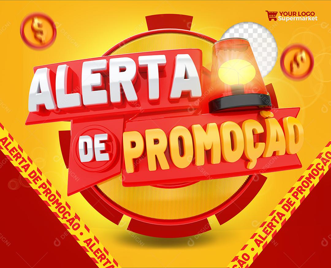 Alerta de Promoção Selo 3D Para Composição PSD