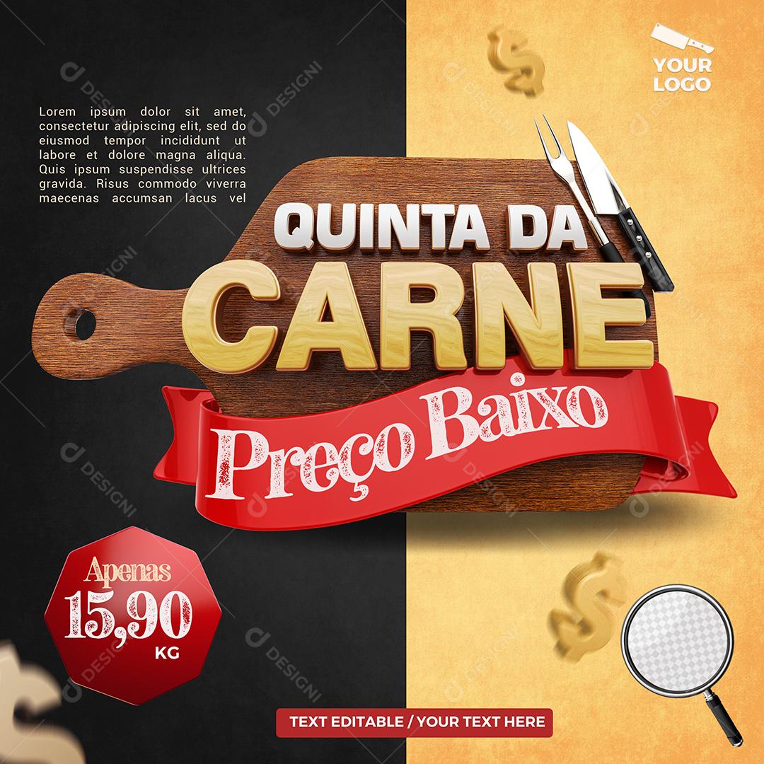 Selo 3D Quinta da Carne Preço Baixo para Composição PSD
