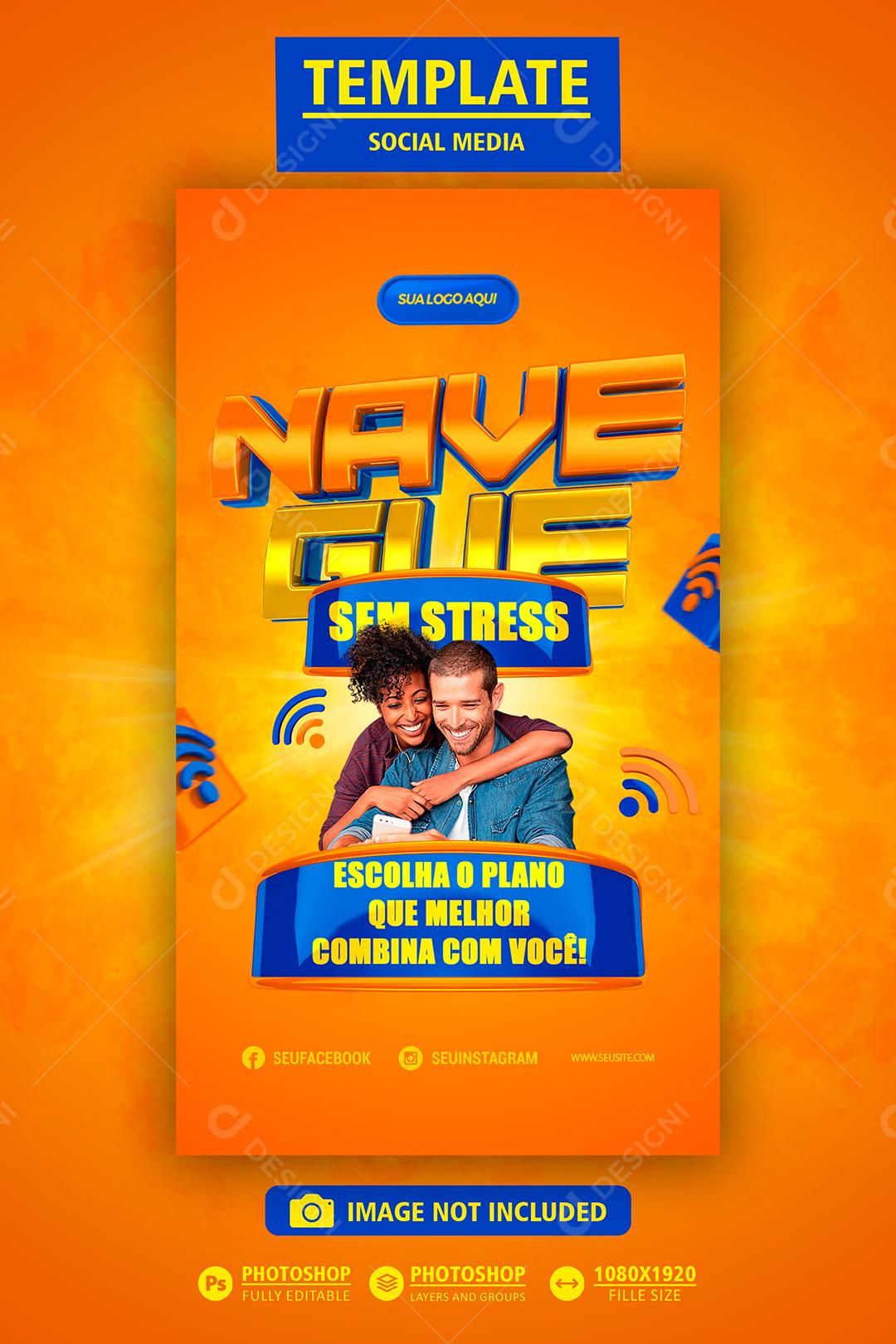 Social Media Template Browse Stress Free ISP Editable PSD