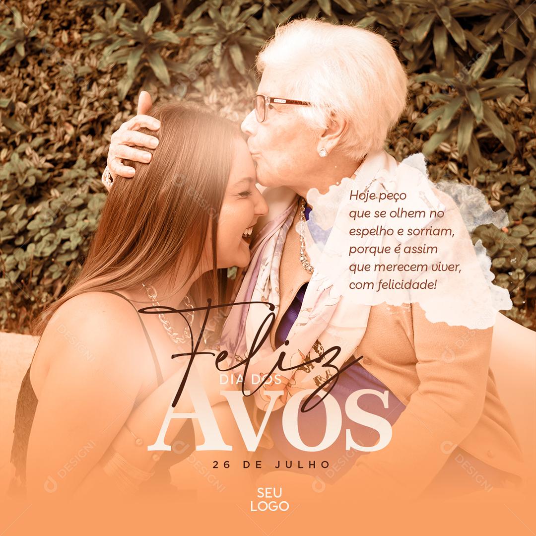 Dia dos Avós Hoje peço que se olhem no Espelho e Sorriam Social Media PSD Editável